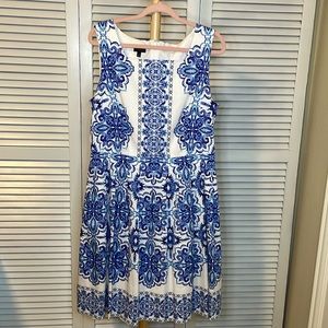 Talbots Blue and White Midi Dress